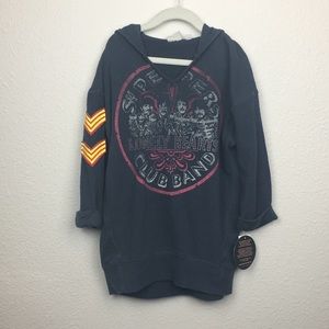 NWT Junk Food V Neck Beetles Band Hoodie